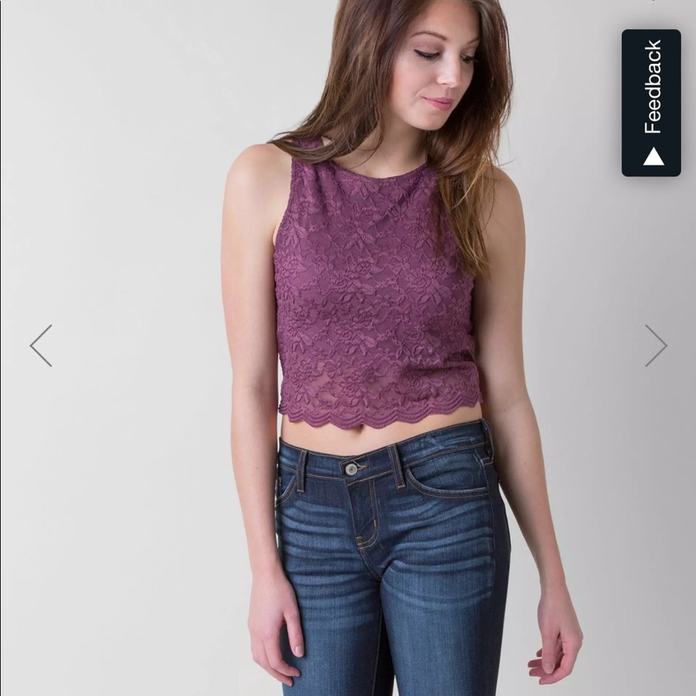 EUC! Free People Intimately Fully Lined Lace Crop Tank Top - Size Medium